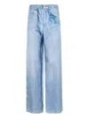 Pierre-louis Mascia Aloe Silk Faux Denim Trousers In Blue