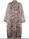Pierre-louis Mascia Aloe Floral Beige Multicolor Kimono In Neutrals