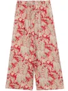 Pierre-louis Mascia Pierre Louis Mascia Printed Silk Trousers In Red