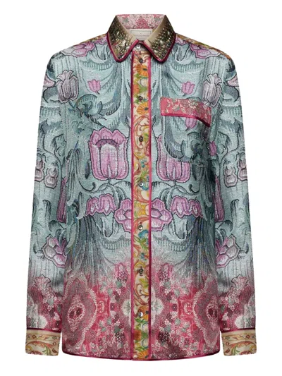 Pierre-louis Mascia Aloe Silk Shirt In Multi