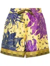 Pierre-louis Mascia Aloe Silk Shorts In Yellow