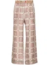 Pierre-louis Mascia Aloe Silk Trousers In Red
