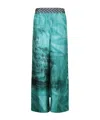 Pierre-louis Mascia Wide-leg Trousers With Botanical Print In Green