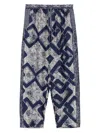 Pierre-louis Mascia Geometric-print Drawstring Trousers In Blue