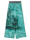 Pierre-louis Mascia Wide-leg Trousers With Botanical Print In Green