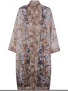 Pierre-louis Mascia Aloe Floral Beige Multicolor Kimono In Multi