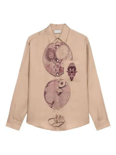 Pierre-louis Mascia Aloegots Clockwork-print Shirt In Multi