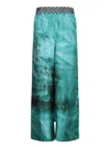 Pierre-louis Mascia Wide-leg Trousers With Botanical Print In Green