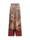 Pierre-louis Mascia Red-beige Print Trousers In Multicolor
