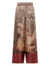 Pierre-louis Mascia Red-beige Print Trousers In Brown