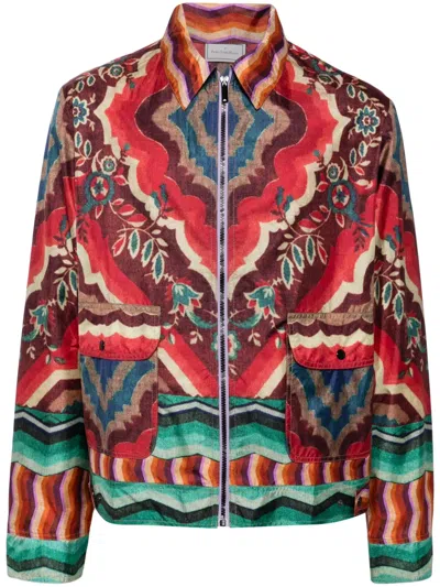 Pierre-louis Mascia Hemdjacke Mit Grafischem Print In Rot