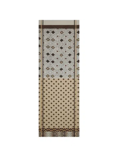 Pierre-louis Mascia Aloesta Geometric Print Scarf In Neutral
