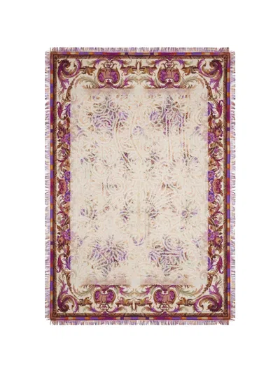 Pierre-louis Mascia Aloeuw Baroque-patterned Fringed Silk Scarf In Multi