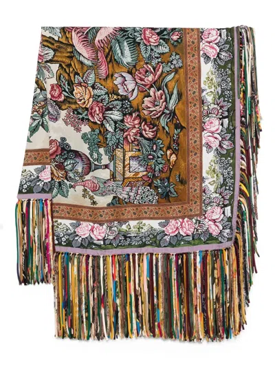 Pierre-louis Mascia Aloeuw Floral-print Fringed Scarf In Multi