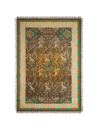 Pierre-louis Mascia Aloeuw Floral-print Fringed Shawl Scarf In Neutral