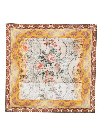 Pierre-louis Mascia Aloeuw Floral Print Silk Scarf In Orange