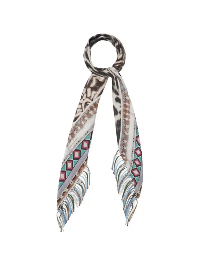Pierre-louis Mascia Aloeuw Geometric Animal-print Fringed Scarf In Multi