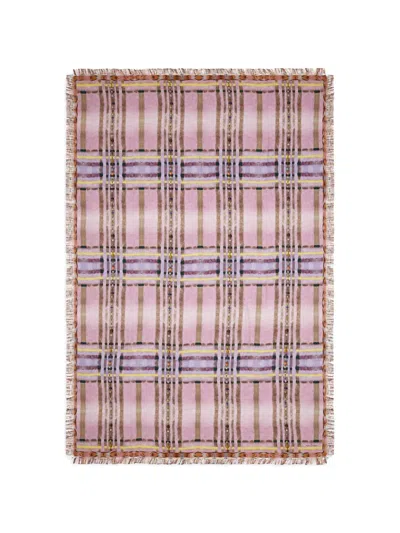 Pierre-louis Mascia Aloeuw Geometric Fringed Shawl In Pink