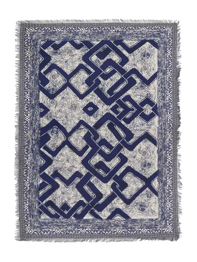 Pierre-louis Mascia Aloeuw Geometric-pattern Fringed Scarf In Multi