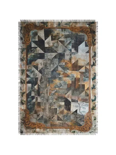 Pierre-louis Mascia Aloeuw Printed Fringed Shawl Scarf In Multi