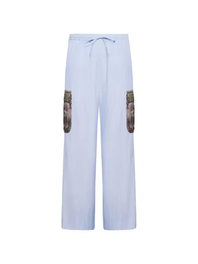 Pierre-louis Mascia Alomhi Pinstripe-pattern Trousers In Blue