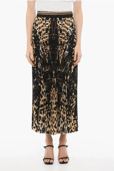 Pierre-louis Mascia Animal-printed Pleated Maxi Skirt