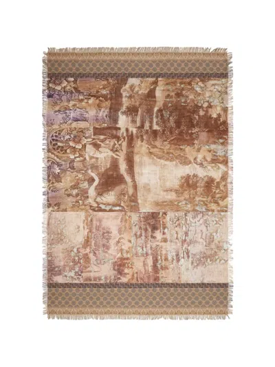 Pierre-louis Mascia Baroque-print Fringed-hem Scarf In Multi