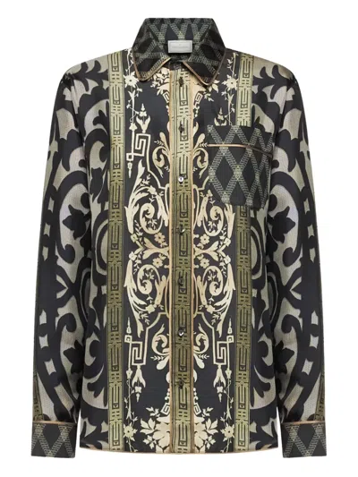 Pierre-louis Mascia Baroque-print Silk Shirt In Multi