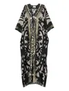 Pierre-louis Mascia Baroque-print V-neck Maxi Dress In Multi