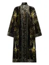 Pierre-louis Mascia Baroque-print Velvet Coat In Multi