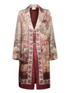 Pierre-louis Mascia Beige Outerwear With Floral Patterns In Brown