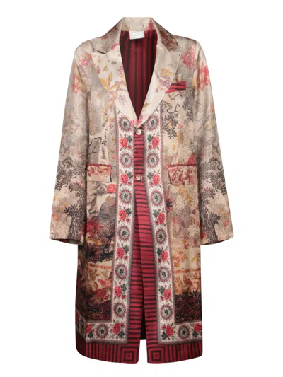 Pierre-louis Mascia Beige Outerwear With Floral Patterns