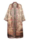 Pierre-louis Mascia Pierre Louis Mascia Wiil And Silk Printed Kimono In Beige