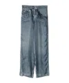 Pierre-louis Mascia Pierre Louis Mascia Denim Print Silk Trousers In Gray