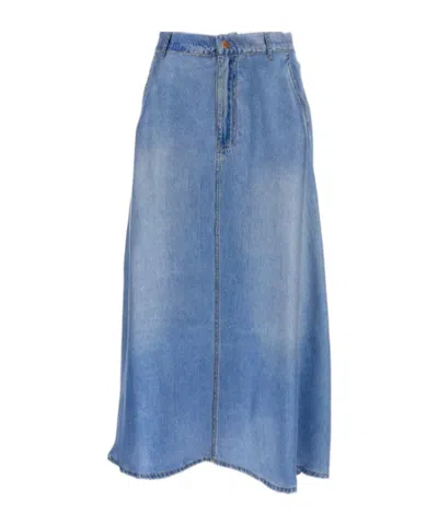 Pierre-louis Mascia Belted A-line Skirt In Blue