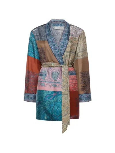 Pierre-louis Mascia Belted Paisley-print Kimono In Multi