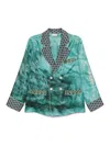 Pierre-louis Mascia Pierre Louis Mascia Printed Silk Double-breasted Jacket