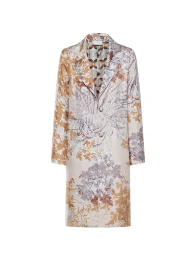 Pierre-louis Mascia Botanical-print Single-breasted Coat In Multi