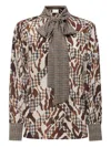 Pierre-louis Mascia Bow-tie Neck Blouse In Multi