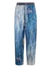 Pierre-louis Mascia Butterfly Print Trousers In Blue
