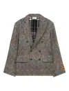 Pierre-louis Mascia Cakesc14 Damask-pattern Double-breasted Blazer In Animal Print