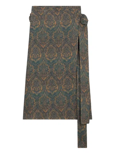 Pierre-louis Mascia Cakesc4 Printed Wool Midi Skirt In Multi