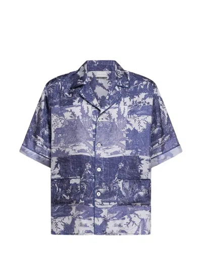 Pierre-louis Mascia Camp-collar Shirt In Blue