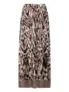 Pierre-louis Mascia Ceto Houndstooth-pattern Maxi Skirt In Brown