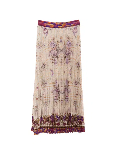 Pierre-louis Mascia Pierre Louis Mascia Printed Silk Skirt In Pink