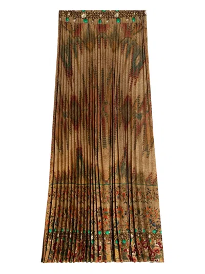 Pierre-louis Mascia Ceto Pleated Skirt In Multi