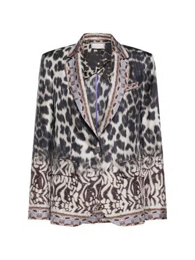 Pierre-louis Mascia Ciadox Animal-print Single-breasted Blazer In Multi