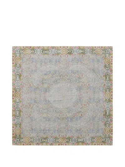 Pierre-louis Mascia Cialda Floral-pattern Scarf In Blue