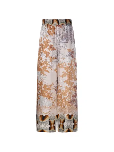 Pierre-louis Mascia Cialda Floral-print Trousers In Brown