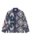 Pierre-louis Mascia Cialda Geometric-print Long-sleeve Shirt In Blue